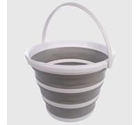 La Briantina Secchio Zero Spazio Pieghevole 10 L - Salvaspazio con Maniglia e Occhiello - Bianco e Grigio