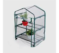 La Briantina Serra a 2 Ripiani Mobile con Ruote per Terrazze e Balconi, Struttura in Metallo e Telo in PVC Trasparente/verde, 69X49 cm - h. 98 cm, SER07397A