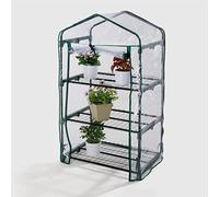 La Briantina Serra a 3 Ripiani per Terrazze e Balconi, Struttura in Metallo e Telo in PVC Trasparente/Verde, 69X49 cm - h. 125 cm, SER07398A