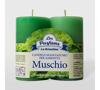 La Briantina Set 2 Candele Profumate Mangiafumo CAN02691A, Durata 15 Ore, Profumo di Muschio