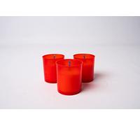 La Briantina Set 3 Lumini Votivi in Cera Bianca di Paraffina, Contenitore Rosso, h6xø5 cm, 3 Pezzi, Durata 20 Ore Circa, LUM06222A