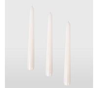 La Briantina Set Candele Decorative Coniche CAN04386A, in Bianco, 3 Pezzi