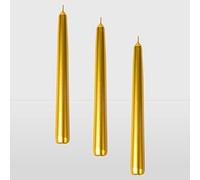 La Briantina Set Candele Decorative Coniche CAN04387A, in Oro, 3 Pezzi