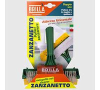 La Briantina Spazzola Pulisci Zanzariera con Spugna, Doppio Uso Pulisce e Spolvera, Larghezza 16 cm