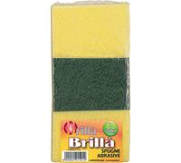 La Briantina Spugne con Fibra Abrasiva Tris Brillà, Resistenti e ad Alta Intensità, Confezione da 3 Pezzi