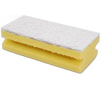 La Briantina Spugne Sagomate Salvamani Mimì 10 Pezzi, Fibra Abrasiva Antigraffio Accoppiata con Spugna Sintetica, 15x7x4,5 cm, Colore Giallo
