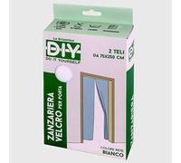 La Briantina Zanzariere per Porte con Velcro Adesivo, Colore Bianco, 2 Teli da 75x250 cm Ritagliabili