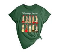 La brutta camicia di Natale delle donne degli uomini della Santa Camicia Dirty Christmas divertente regalo di Natale per Natale Secret Santa Gift Matching T-shirt da donna, verde militare, XXL