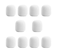 La Cabina 10 Pezzi Copri Microfono in Spugna Filtri Antipop e Antivento per Microfoni Protezione Microfono Copertura per Microfono Universale (Bianco)