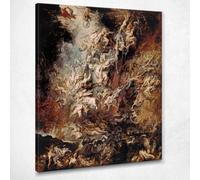 La Caduta Dei Dannati Peter Paul Rubens, ppr70 quadro stampato su tela, fine art, assemblato pronto da appendere 125x100 cm
