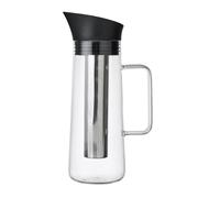La Cafetière, Caffettiera per caffè freddo con filtro in rete e coperchio con beccuccio, lavabile in lavastoviglie, facile da usare, per preparare caffè freddo, tè freddo, bevande alla frutta, 1 l