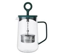 La Cafetière Gyro Spinfuser, Set con teiera e 4 tazze, per tè sfuso e tisane, con infusore a maglia fine in acciaio inox, in vetro borosilicato resistente al calore, 1,25 l, verde