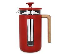 La Cafetière Caffettiera Pisa in acciaio inox, 8 tazze, colore rosso, in confezione regalo