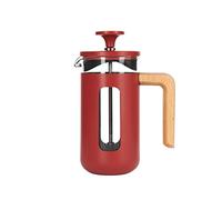 La Cafetière Caffetteria Pisa in acciaio inox, tre tazze, rosso, confezione regalo