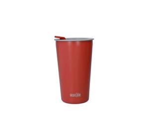 La Cafetière Tazza da viaggio isolata Pavia, tazza da caffè isolata riutilizzabile da 400 ml per bevande calde e fredde, acciaio inossidabile, rosso