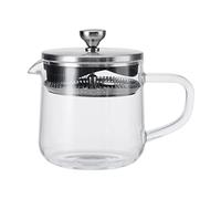 La Cafetière Teiera a foglia sciolta da 2 tazze/55 ml con coperchio, infusore per tè in vetro resistente al calore con filtro in acciaio inox incorporato per infusioni di foglie di tè e caffè macinato
