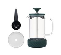La Cafetiere Zero, Caffettiera francese da 3 tazze verde, manico in vetro e base in silicone rimovibile