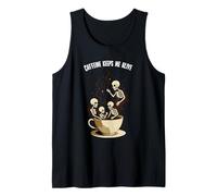 La Caffeina Mi Tiene in Vita Halloween Skeleton Coffee Lover Canotta