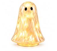 La calda lampada LED Ghost aggiunge bagliore di Halloween a tavoli | La calda lampada a LED fantasma con un corpo maculato aggiunge bagliore festivo a caminetti, mensole e tavoli. Set grande