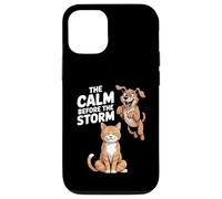 La calma prima della tempesta (Gatto e cane) Custodia per iPhone 12/12 Pro
