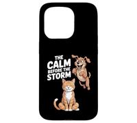 La calma prima della tempesta (Gatto e cane) Custodia per iPhone 15 Pro