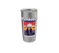 La Cambogia chiama e devo andare in viaggio in Cambogia Bicchiere termico in acciaio inox doppia parete