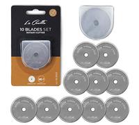 La Canilla - 10 Lame di Ricambio per Taglierino Circolare Diritte 45mm Compatibili con Fiskars, Olfa e altri | Qualità SKS-7 per tutti Tessuti, Patchwork, Scrapbooking, Cucito e Artigianato