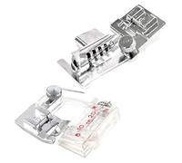 La Canilla ® - Kit di 2 piedini regolabili e orlo per macchine da cucire Singer, Alfa, Silvercrest Universal (Snap-On)