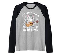 La Canzone Si Chiama Non c'è Cibo nella mia Ciotola, Gatto Divertente Maglia con Maniche Raglan