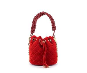 La Carrie Borsa donna secchiello night ed. small bucket velvet dimensioni: 14×11.5×17CM Rosso