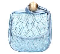 La Carrie - Borsa Night Edition in raso e strass - - Bags - Donna - Blu - ONE SIZE