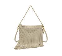 La Carrie - Night Ed. Fringes and Strass Pochette Microfiber - - Bags - Donna - Beige - ONE SIZE