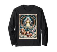 La carta dei tarocchi del mondo - Celestial Fulfillment Vintage Mystic Maglia a Manica