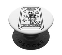 La carta dei tarocchi dello scheletro di Broomrider PopSockets PopGrip Adesivo