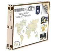 WOODEN.CITY- World Map M Puzzle, Colore Weiß, 24 x 17.5 x 28 cm, WM501