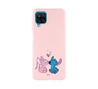 LA CASA DE LAS CARCASAS Custodia per Samsung Galaxy A12 - M12 Ufficiale di Lilo & Stitch Bacio Silicone Liquido Rosa per proteggere il tuo cellulare. Scegli il tipo di custodia che ti piace di più