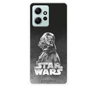 LA CASA DE LAS CARCASAS Custodia per Xiaomi Redmi Note 12 4G ufficiale di Star Wars Darth Vader sfondo nero per proteggere il tuo cellulare. Cover per Xiaomi in silicone trasparente flessibile