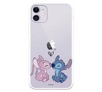 LA CASA DE LAS CARCASAS Custodia Ufficiale Lilo & Stitch per iPhone 11 - Angel & Stitch Kiss per Proteggere Il Tuo Cellulare - Custodia Flessibile in Silicone per iPhone con Licenza Ufficiale Disney