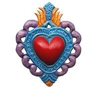 La Casa di Frida - Cuore Gota, Artigianato Messicano in Metallo, da appendere, 14,5 x 11,5 cm