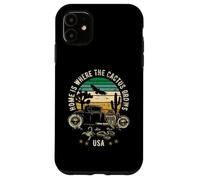 La casa è dove cresce il cactus USA Hotrod Retro Style Design Custodia per iPhone 11