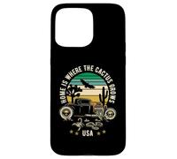 La casa è dove cresce il cactus USA Hotrod Retro Style Design Custodia per iPhone 15 Pro Max
