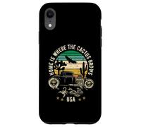 La casa è dove cresce il cactus USA Hotrod Retro Style Design Custodia per iPhone XR