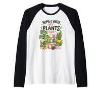 La Casa È Dove Le Mie Piante Sono Pazze. Plant Lady Maglia con Maniche Raglan