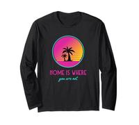 La casa è Dove Non Sei, Grafica retrò, Sarcasmo Divertente Maglia a Manica