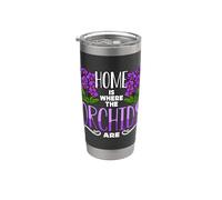 La casa è dove sono le orchidee ama le piante da fiore Orchidee Bicchiere termico in acciaio inox doppia parete