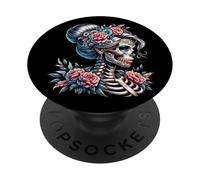 La Catrina Misteriosa Bellezza della Rosa Dia de los Muertos PopSockets PopGrip Adesivo