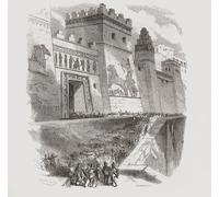 La cattura di Babilonia da parte di Ciro il Grande sovrano dell'Impero achemenide nel 539 a.C. L'evento pose fine all'Impero Neo-Babilonese. Dopo un'opera del XIX secolo di un artista non identificato