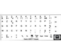 LA CAVERNE D'EABANI ® Adesivo AZERTY tastiera francese/piccoli tasti, fondo bianco, 10 x 11 mm