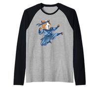 la Cavia Il Porcellino d'india Ninja Karate Arti Marziali Maglia con Maniche Raglan
