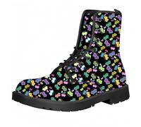 La caviglia Chelsea femminile con fiori di farfalla canina e scarpe da combattimento gotico stile stile stile stile stile stile stile lacrima di pelle riccio per donna Halloween festa di natale